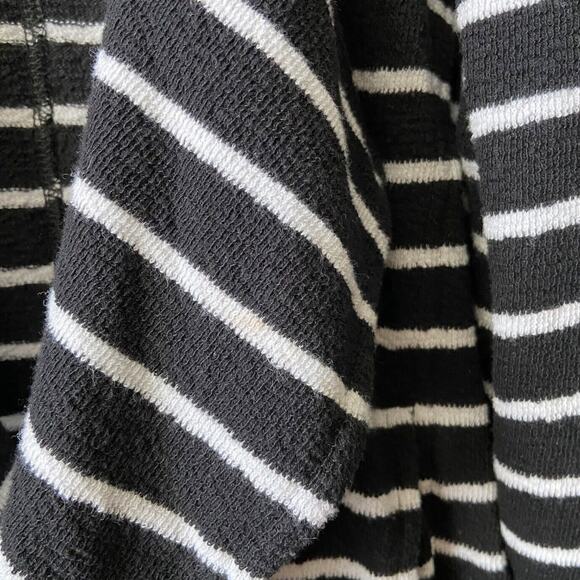 Caslon Striped Drape Front Open Jacket Sz Large 12/14 Black White Knit Blazer - Picture 4 of 5